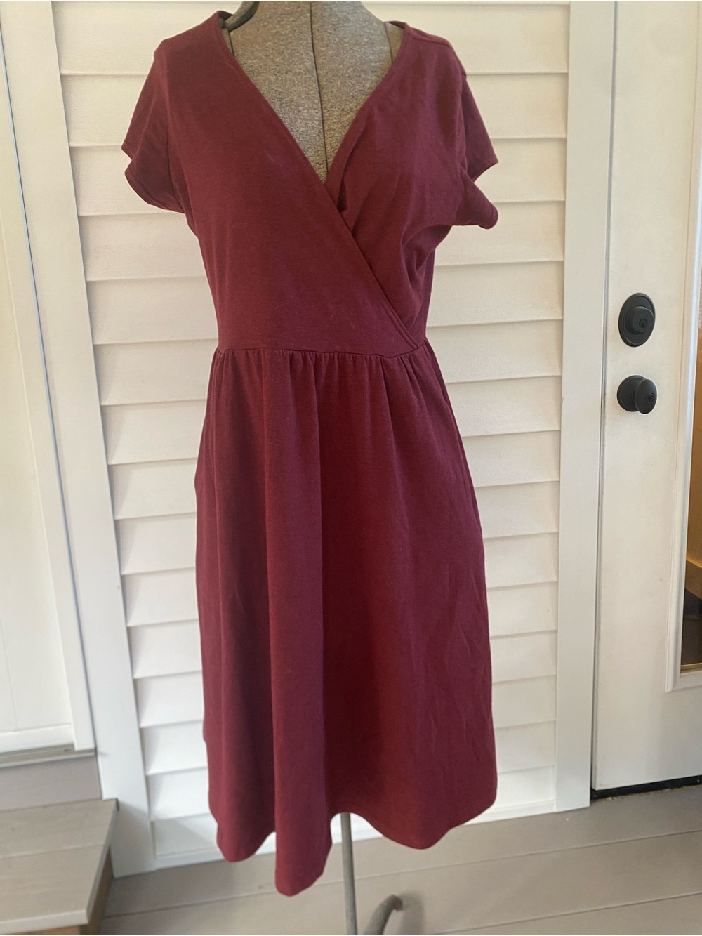 Pact Women's Burgundy Wrap-Style Dress